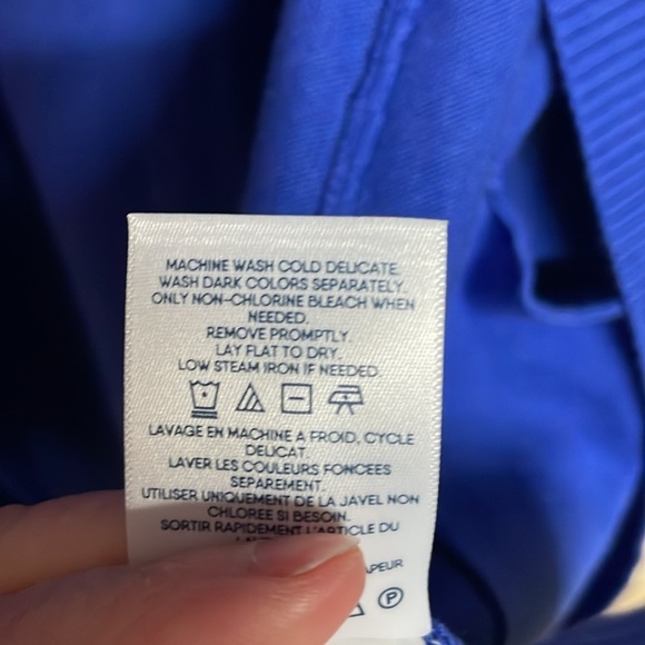 Lands’ End size large cobalt blue open tunic length soft cardigan with pockets - Picture 6 of 8